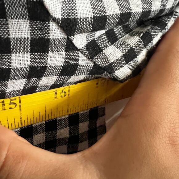 Black Gingham Top, Vintage Y2K 2000s Indie Sleaze Soft Grunge Small - Picture 7 of 7